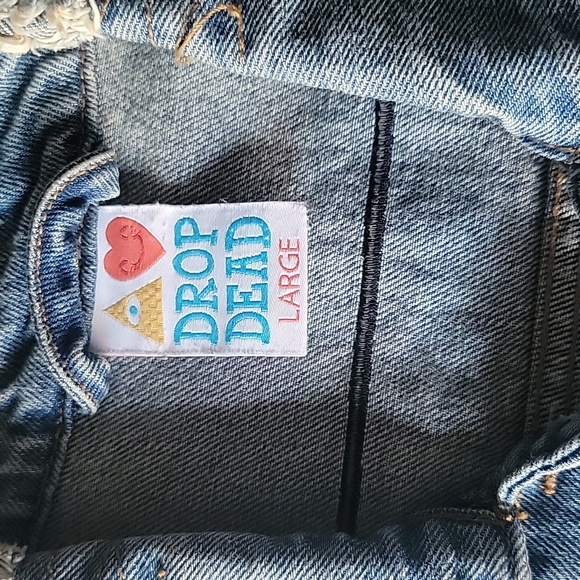 Drop Dead size Large studded denim vest - Picture 3 of 5